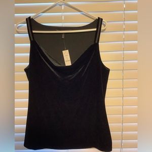 WHBM Drape Neck Velvet Tank